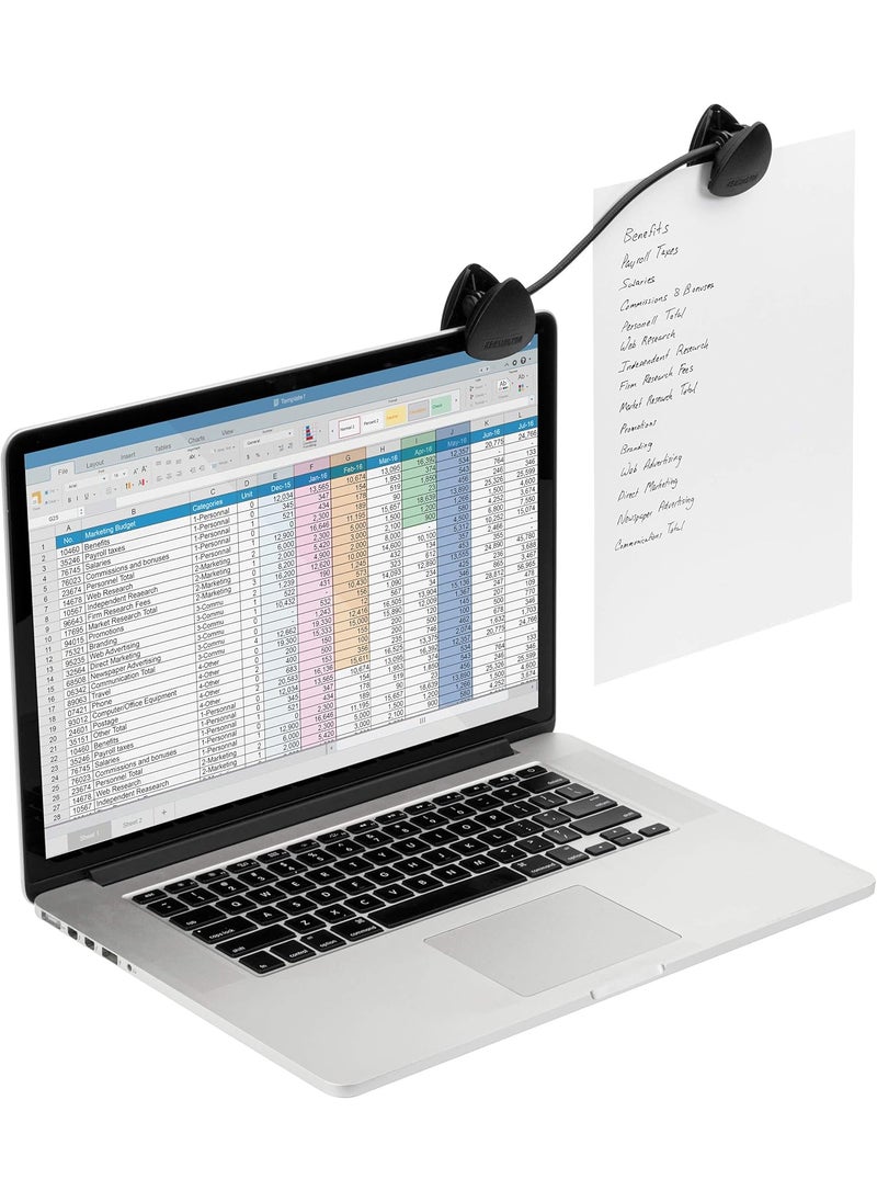 Kensington Kensington Document Holder for Typing for Laptops and Monitors Flex Clip Copyholder Typing Stand Document Holder Office Paper Clip Holder Compact Paper Holder Stand Black 934 Wide K62081BF  - Image 1