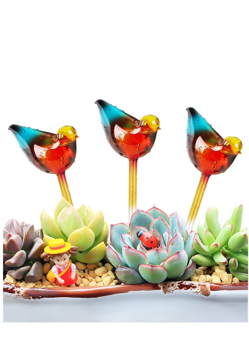Zikra Automatic Plant Watering Globes, 3pcs Self Watering Planter Insert Spikes, Automatic Plant Waterer System Devices, Watering Drip Irrigation Equipment Water Bulbs For Indoor Outdoor Plants-Bird Shape - Image 1