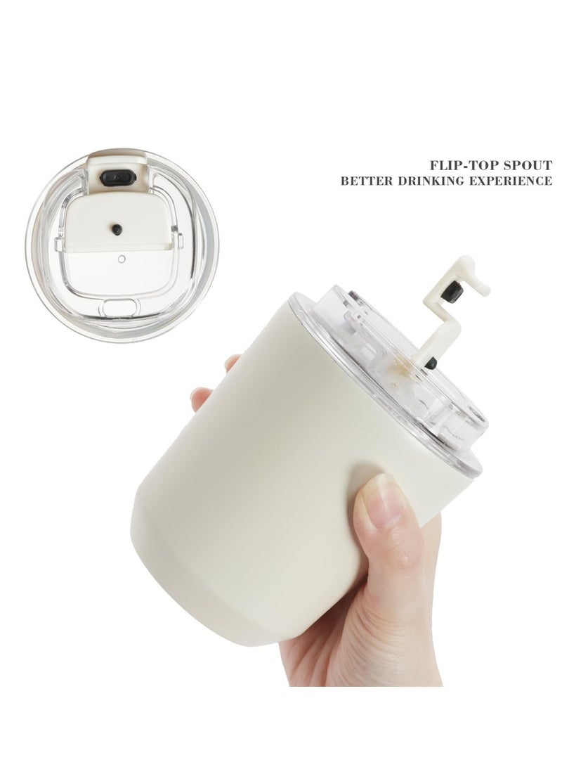 SYOSI Stainless Insulated Tumblers with Lid, Vacuum Insulated Travel Mug Water Coffee Cup, Leak Proof Reusable Double Walled Coffee Tumbler for Iced and Hot Drinks (250ml, White) - Image 5