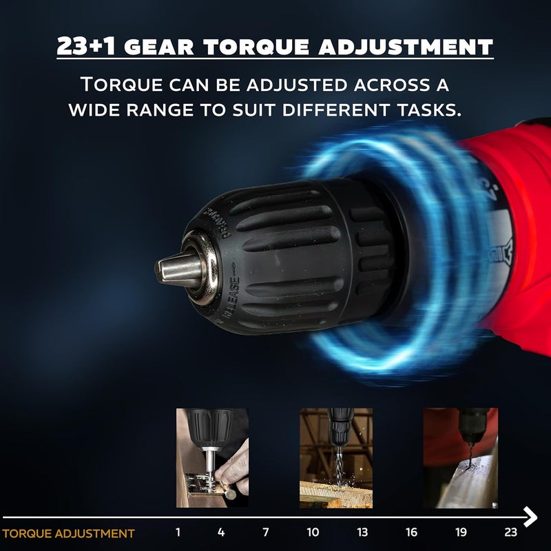 آي بيل مثقاب ومفك كهربائي SD12-75 بقوة 280 واط، سرعة 0-750 دورة في الدقيقة، ظرف 10 مم، سرعة متغيرة، أداة للثقب والربط للخشب والبلاستيك والمعادن الخفيفة، مثقاب يدوي مريح - Image 3