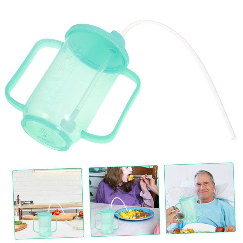Unbreakable Drinking Cup For Elderly Care With Straw Spill Resistant Design Blue Hydration Aid For Disabled Patients Bedridden Use - Image 4