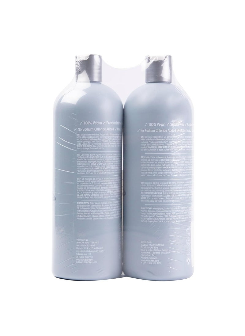 ABBA ABBA - Pure Moisture Shampoo & Conditioner Duo - Olive Butter & Peppermint Oil, 32 fl oz Each  - Image 3