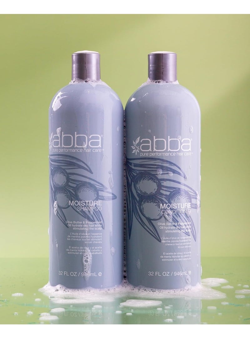ABBA ABBA - Pure Moisture Shampoo & Conditioner Duo - Olive Butter & Peppermint Oil, 32 fl oz Each  - Image 2