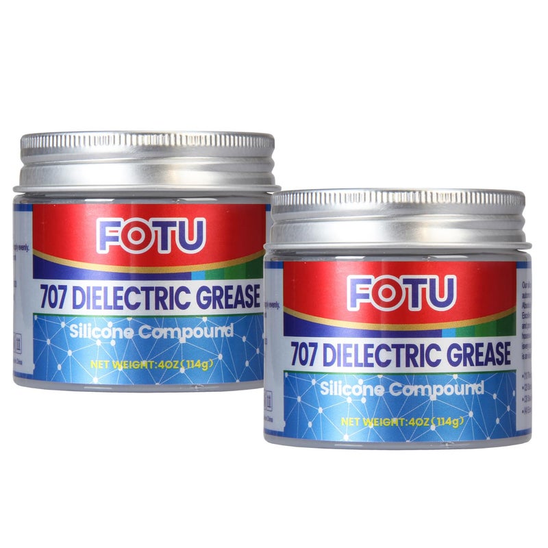 FOTU 707 Dielectric Grease: Electrical, Battery & Spark Plug Sealant | Waterproof O-Ring Grease | Automotive Grade (4 Oz, 2-Pack) Gulf standard sizing alternatives - Image 1