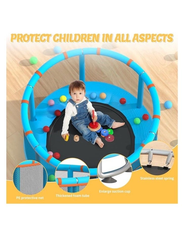 ترامبولين للأطفال، ترامبولين داخلي وخارجي بطول 5 أقدام، قضبان جمباز قابلة للتعديل، ترامبولين للأطفال والكبار مع شبكة مغلقة للأولاد والبنات وهدايا عيد الميلاد - Image 3