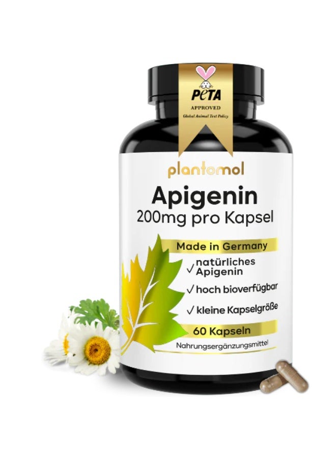 Plantomol Apigenin 200mg per Capsule For enhancing focus and improving sleep quality. 60 Capsules - Image 1