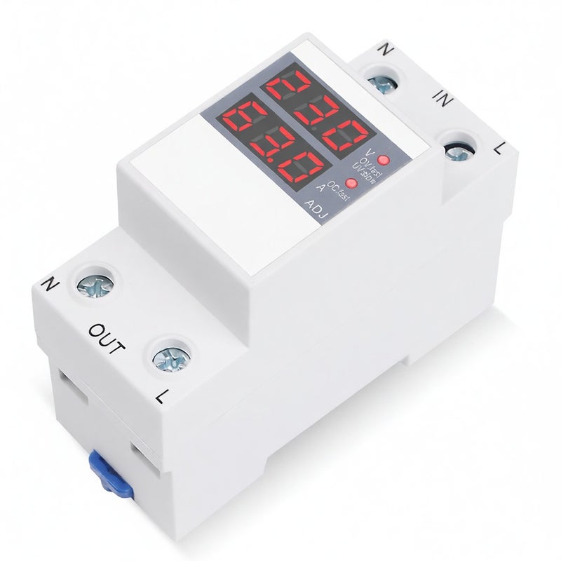 Adjustable Voltage Protector 220V 63A Multifunctional Self-Resetting Dual Display - Automatic & Manual Reset Modes Circuit Protector for Household Circuit Protection - Image 4