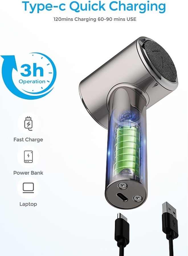 Topleo Electric Foot Callus Remover (with Dander Vacuum) Rechargeable Electric Callus Remover For Feet,Electric Pedicure Electric Foot File Kit,Professional Pedi Feet Care Tool For Dead,Hard Cracked Dry Skin - Image 4