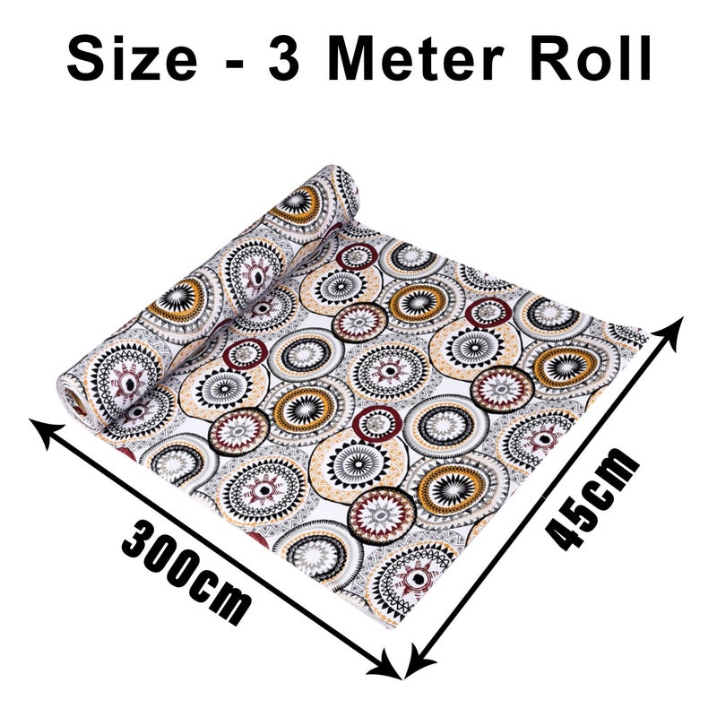 Kuber Industries Shelf Liner PVC Cabinet Shelf Protector Kitchen Liners for Cabinets and Drawers Mat Rangoli Shelf Liner Cabinet Mat 3 MTR White - Image 3