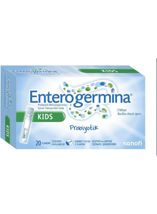 ENTEROGERMINA KIDS (20 Vials in Each Pack) Bacillus Clausii Probiotic 2 Billion CFU/5mL for Kids (1) - Image 1
