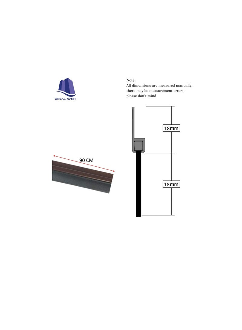 Door Bottom Brush & Rubber Seal with Screw for Exterior/Interior Doors, Insulation Door Seal Sound Proof Under Door Draft Blocker- Keeping Noise Repellent & Dust (90cm, Rubber Brown) - Image 2