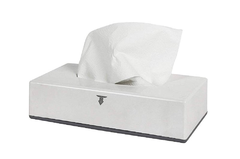 TARGET HYGIENE Facial Tissue Paper Holder | Table Top Facial Tissue Paper Holder Dispenser with Lock (Free Pack of 1 Tissue Packet) - Image 1