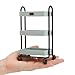 Cutemini Dollhouse Miniature Handcart 3 Layers Storage with Wheels for Mini House Kitchen Furniture Restaurant Cart Trolley Dining Cart Shelf Accessories Garden Decoration Blue - Image 2