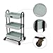 Cutemini Dollhouse Miniature Handcart 3 Layers Storage with Wheels for Mini House Kitchen Furniture Restaurant Cart Trolley Dining Cart Shelf Accessories Garden Decoration Blue - Image 4