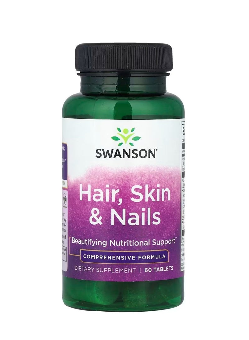 سوانسون الشعر والجلد والأظافر 60 قرص - Image 1