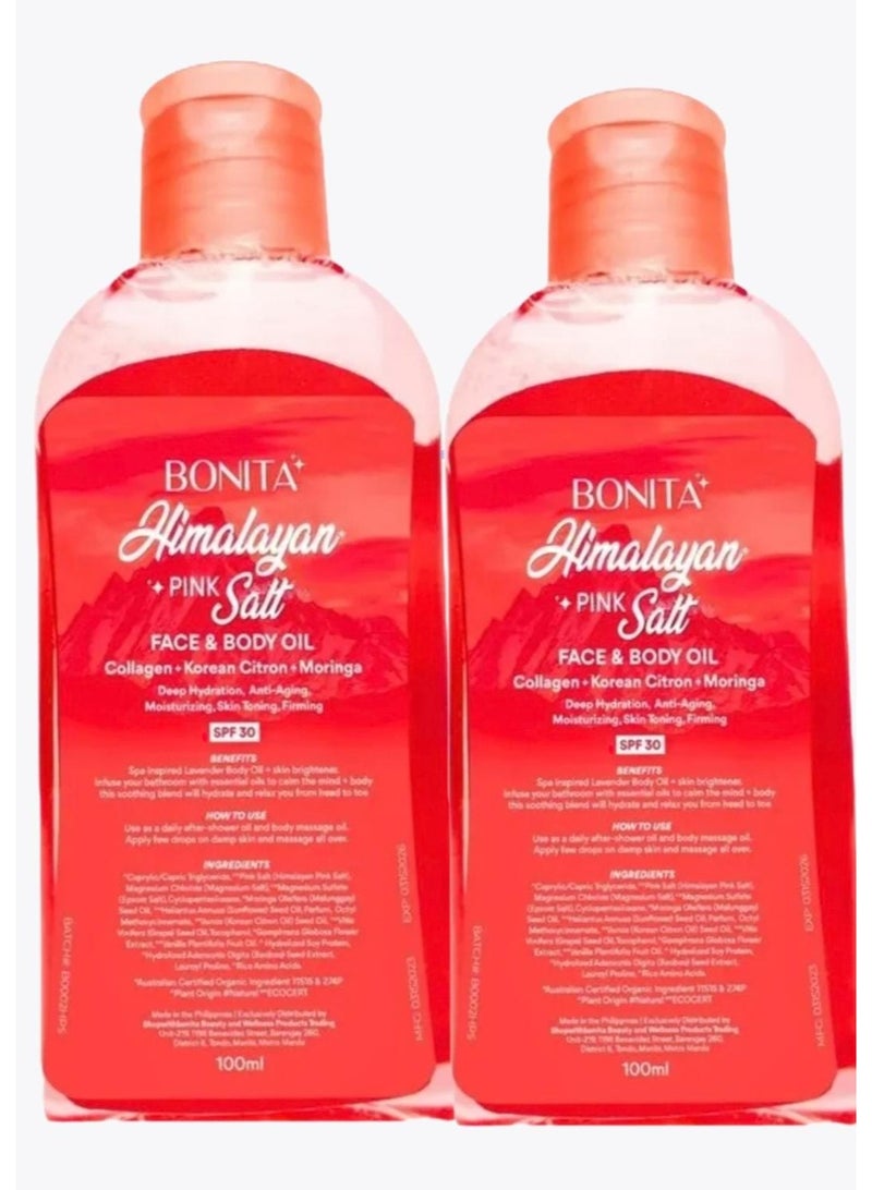 بونيتا زيت بونيتا بملح الهيمالايا الوردي، يغمر وجهك وجسمك بنعومة لا تُنسى وإشراقة مكون من قطعتين - Image 2