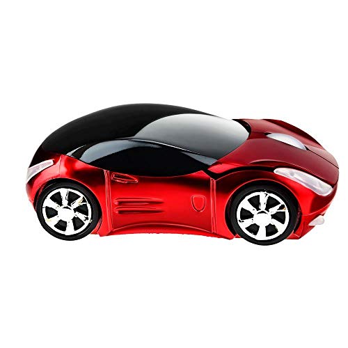 MICROWARE Car Shaped 2.4GHz Wireless Mouse USB Receiver for PC Laptop Notebook - Red - Image 4