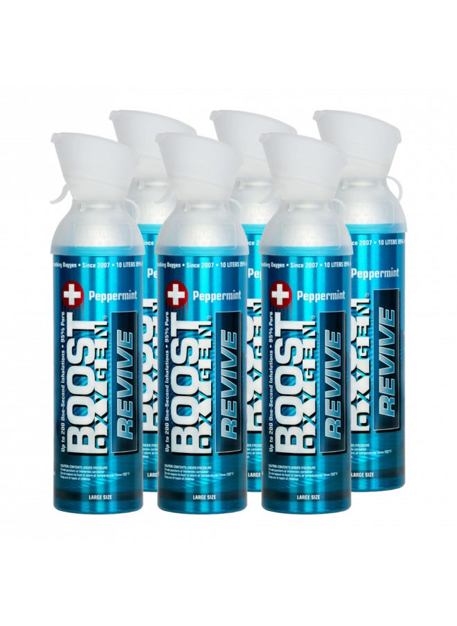 BOOST OXYGEN Boost Oxygen Large Peppermint 10 Liter Canister | All-Natural Respiratory Support for Aerobic Recovery, Altitude, Performance and Health (6 Pack)  - Image 1