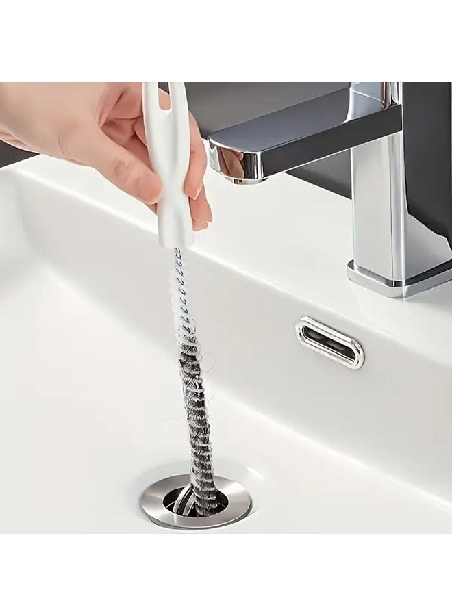 منظف الأنابيب اليدوي بمقبض طويل - فرشاة ثقوبة تصريف قوية متينة - 1 قطعة للحوض والاستحمام والمرحاض - Image 4