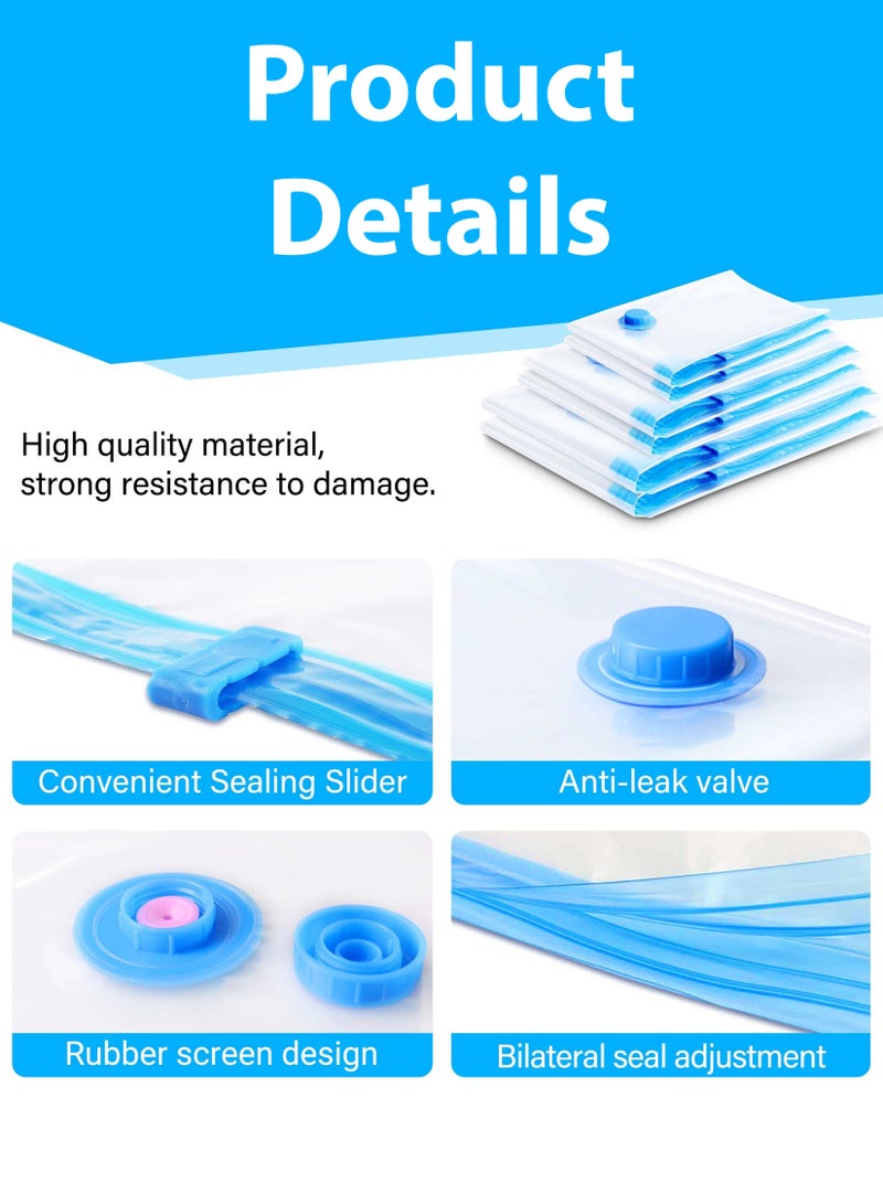 Toshionics Vacuum Storage Bags 5 Pieces per Pack with Hand Suction Pump Reusable Compression Space Saving Bags for Packing Clothes and Bedding for Travel  - Image 3