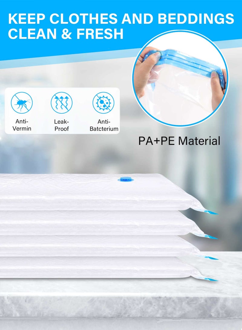 Toshionics Vacuum Storage Bags 5 Pieces per Pack with Hand Suction Pump Reusable Compression Space Saving Bags for Packing Clothes and Bedding for Travel  - Image 2