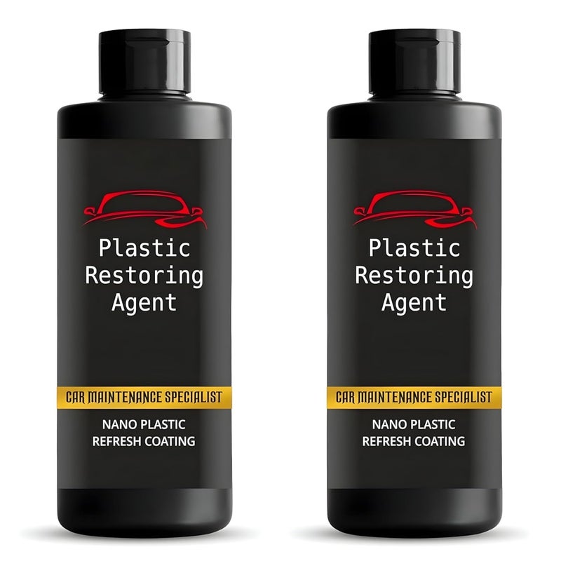 VISIONEX Plastic Restoring Agent For Car | Multi Usage Car Maintenance Specialist On Dashboard,Seat,Door Panel, Wheel Eyebrow | Nano Plastic Refresh Coating Protection from UV Rays & Fading Pack Of 2,200ml - Image 1