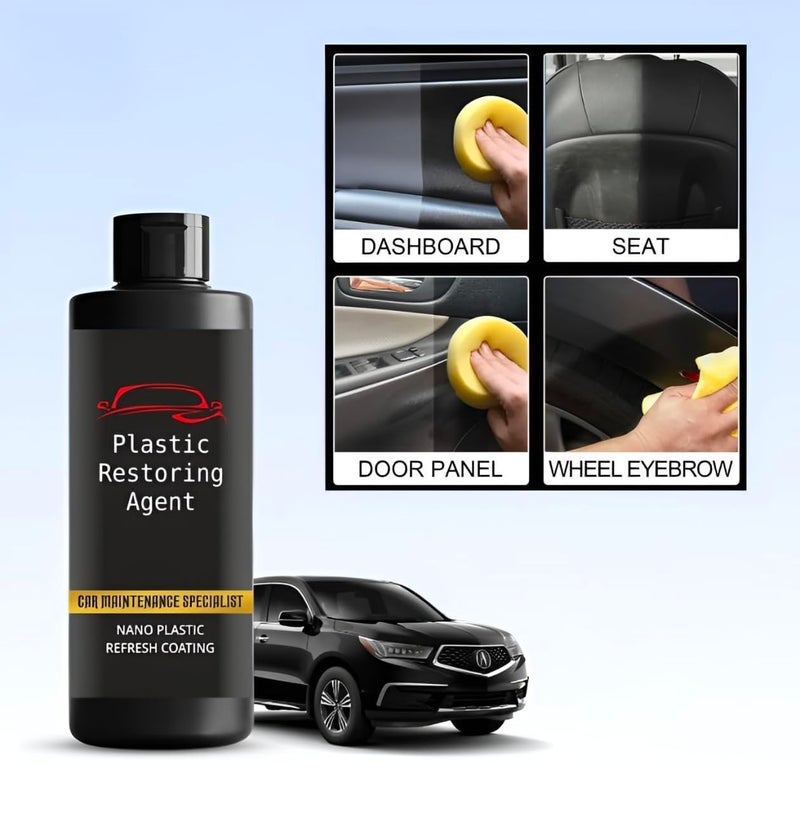 VISIONEX Plastic Restoring Agent For Car | Multi Usage Car Maintenance Specialist On Dashboard,Seat,Door Panel, Wheel Eyebrow | Nano Plastic Refresh Coating Protection from UV Rays & Fading Pack Of 2,200ml - Image 4