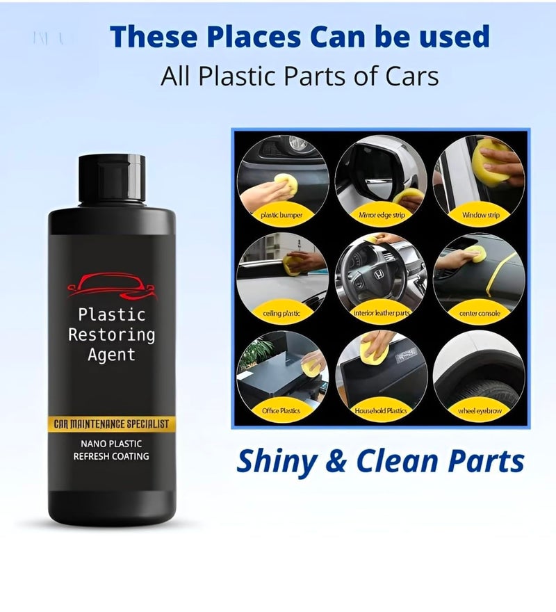 VISIONEX Plastic Restoring Agent For Car | Multi Usage Car Maintenance Specialist On Dashboard,Seat,Door Panel, Wheel Eyebrow | Nano Plastic Refresh Coating Protection from UV Rays & Fading Pack Of 2,200ml - Image 5