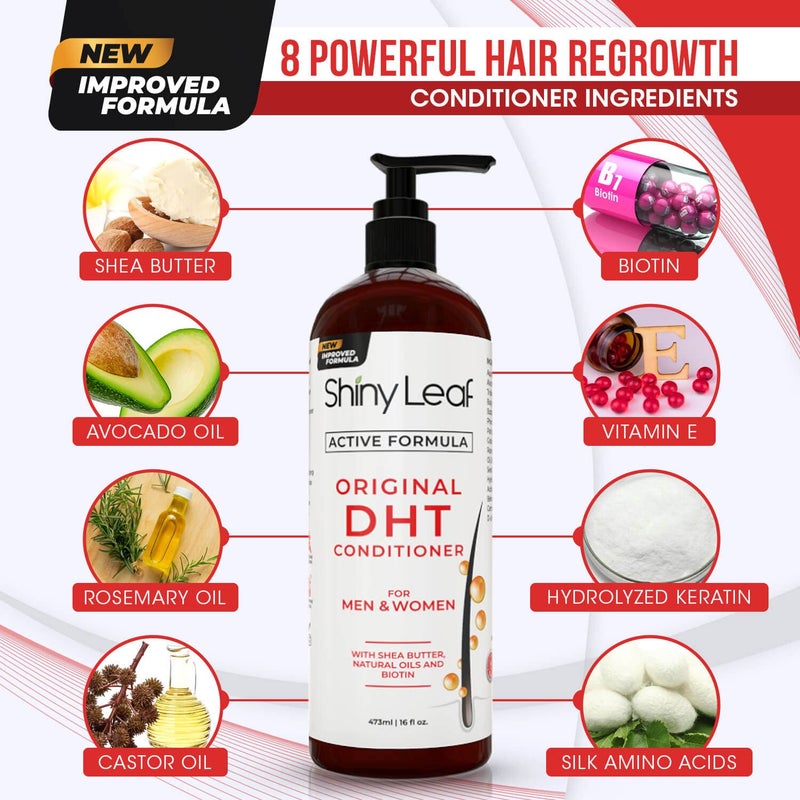 Shiny Leaf DHT Blocker Conditioner with Rosemary Leaf Oil for Hair Growth, Softer & Smoother Hair, Paraben & Sulfate Free, 16 oz - Image 3
