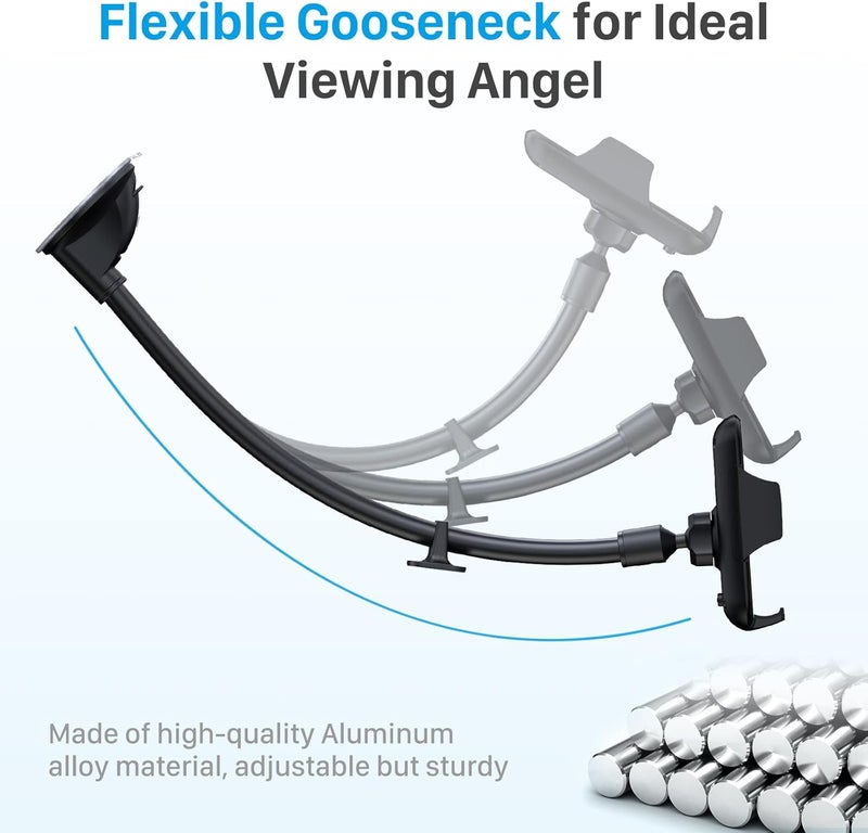 YOSH Adjustable Windscreen Car Phone Holder with Long Arm Gooseneck & Strong Suction Cup - Image 5