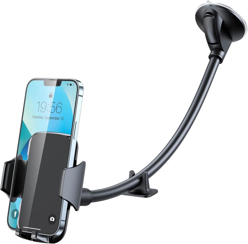 YOSH Adjustable Windscreen Car Phone Holder with Long Arm Gooseneck & Strong Suction Cup - Image 1