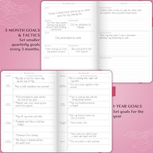 Legend Planner Hourly Schedule Edition – Deluxe Weekly & Daily Organizer with Time Slots. Time Management Appointment Book Journal for Work & Personal Life, Undated, A5 Hardcover – Hot Pink, Gold Foil - Image 5
