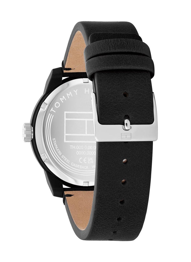 TOMMY HILFIGER - Men's Analog Round Shape Leather Wrist Watch 1710542 - 42 Mm - Image 1