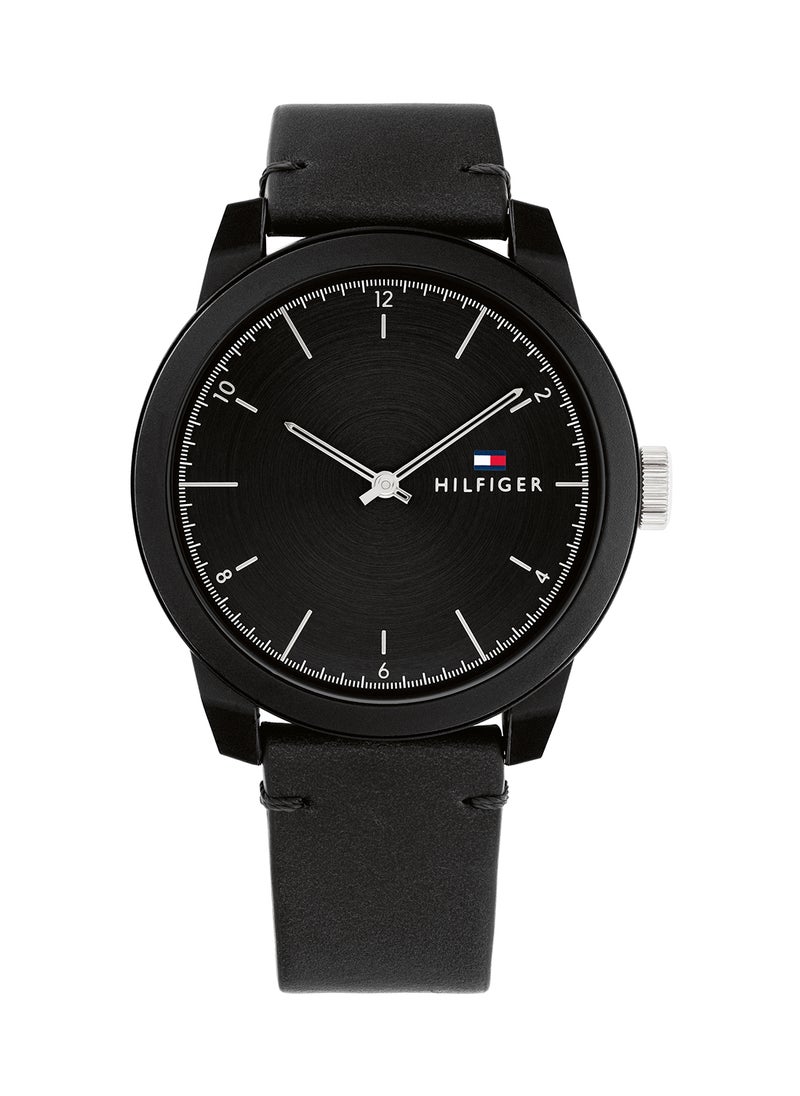 TOMMY HILFIGER - Men's Analog Round Shape Leather Wrist Watch 1710542 - 42 Mm - Image 1