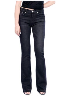 Web Denim Web Denim Black Stretchable Flair Bottom Denim Pant Fashionable Comfort Fit Cotton Regular Jeans With Pockets For Women  - Image 5