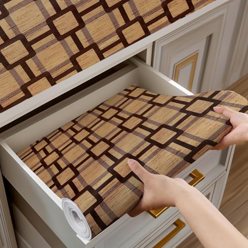 Vocal Store Anti-Slip Kitchen Cabinet Drawer Shelf Mat Liner Sheets Textured Multipurpose 5 Meter Roll, Brown - CDOJ11-P01-5M - Image 1