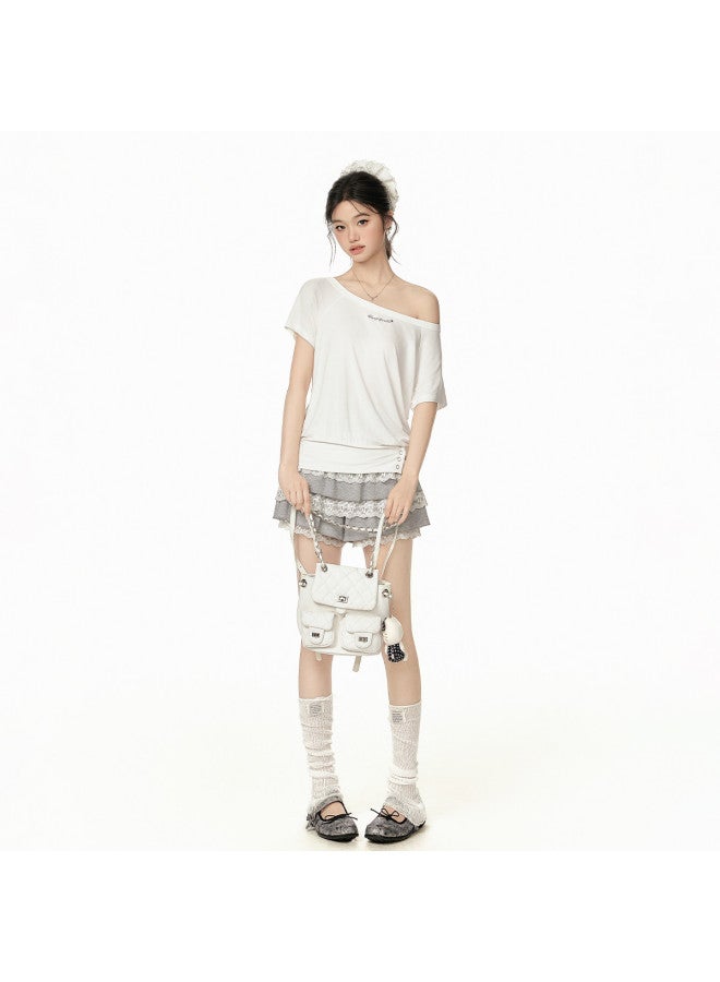 EPTISON تي شيرت نسائي بدون أكتاف 2025 صيف جديد ريترو ضيق الخصر بلوزة قصيرة مزينة بألوان وخطوط تطريز بدون أكمام - Image 4