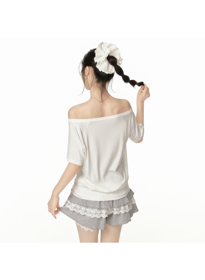 EPTISON تي شيرت نسائي بدون أكتاف 2025 صيف جديد ريترو ضيق الخصر بلوزة قصيرة مزينة بألوان وخطوط تطريز بدون أكمام - Image 5