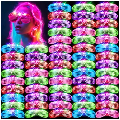 HONLYNE105 PCS LED Glasses Glow in the Dark Party Supplies Light Up Glasses for Kids Adults Neon Flashing Glasses Glow Party Glow Glasses Bulk Party Pack for Halloween Birthday Wedding Rave Carnival - Image 1