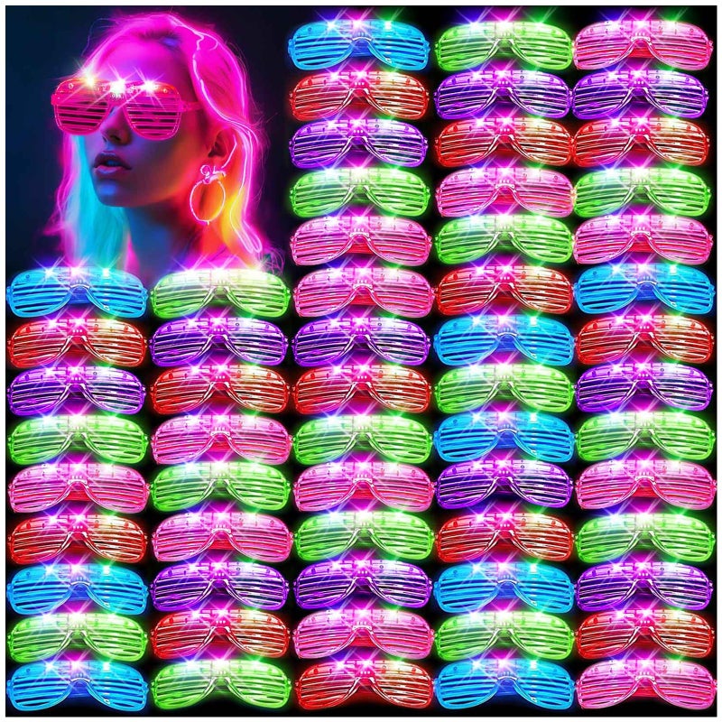 HONLYNE105 PCS LED Glasses Glow in the Dark Party Supplies Light Up Glasses for Kids Adults Neon Flashing Glasses Glow Party Glow Glasses Bulk Party Pack for Halloween Birthday Wedding Rave Carnival - Image 2