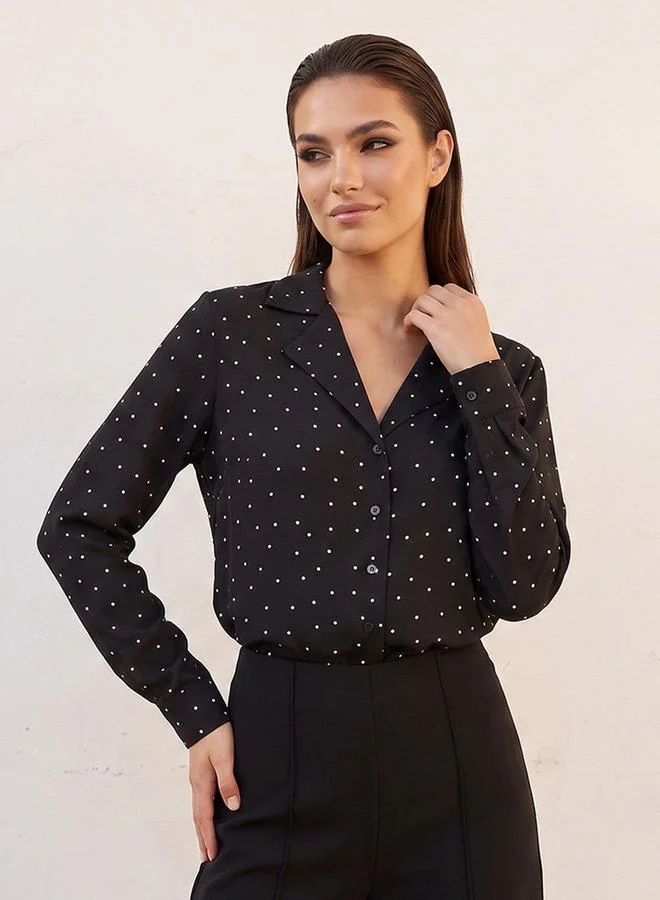 Splash FAV Smart Shirt with Polka Dot Print