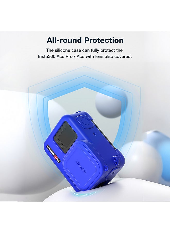 aMagisn AC19 Silicone Camera Protectiv Kit Camera Protector Case + Lense Cover + 2 Straps Compatible with Insta 360 Ace Pro Camera  - Image 4