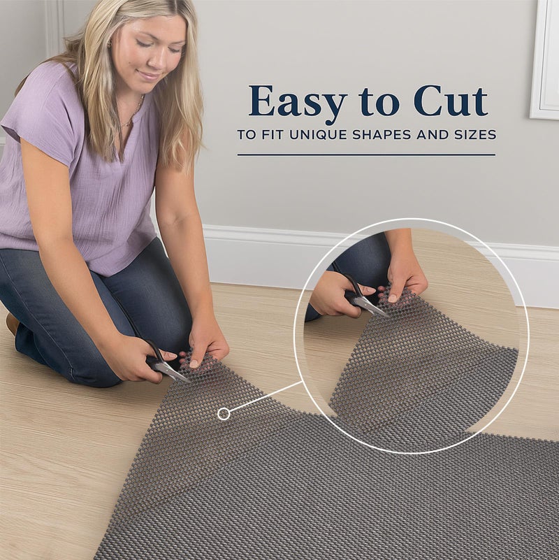 Veken 2x3 Ft Rug Pad Gripper for Hardwood Floors, Non Slip Dark Grey Rug Pads for Area Rugs, Thick Rug Grippers for Tile Floors, Under Carpet Anti Skid Mat, Keep Your Rugs Safe and in Place - Image 3