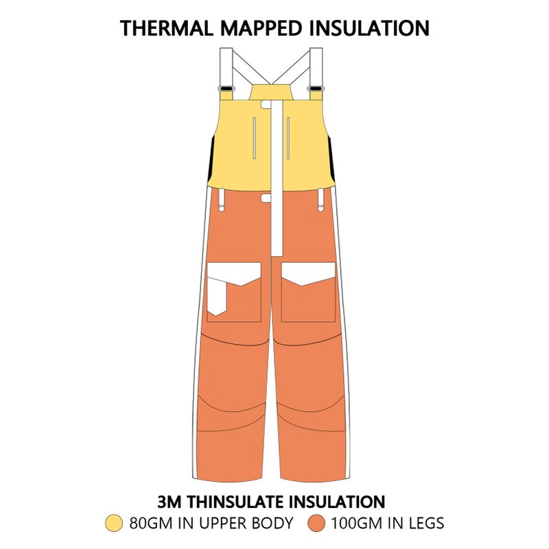 BASSDASH Splice Menâ€™s Insulated Waterproof Fishing Hunting Bibs Ripstop Breathable Snow Pants - Image 5
