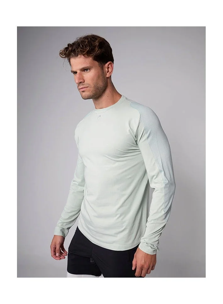 Aora  Aora Men's Kanzei Longsleeve – Eco-Friendly Fabric, Minimalist Design, Layer-Ready Comfort – Sage Green for Men | Best Price UAE