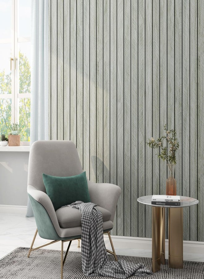 LaCheery Herringbone Wood Slat Wall Panels for Bedroom Walls Peel and Stick Fluted Wooden Wall Panels Grey Wood Slat Panel Roll Waterproof Bathroom Interior Decor 3D Self Adhesive Foam PVC 11.8"x79" - Image 2