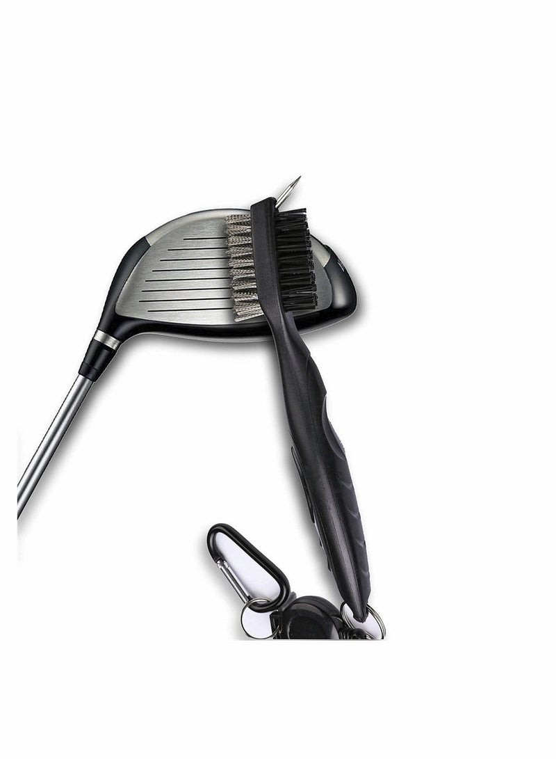 Y&D Microfiber Waffle Pattern Tri-fold Golf Towel (16" x 24")| Club Brush| Divot Tool| Black Set| Suitable for Lovers| Accessories Men - Image 4