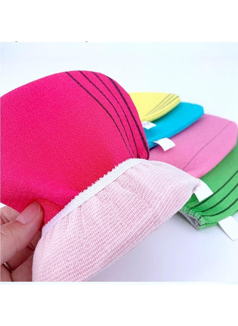 Gonice 5PCS Exfoliating Bath Washcloth Body Scrub Portable Shower Towel Adults Washing Clean Exfoliate Towel Wash Cleaning,Scrub Exfoliating Gloves For Removing Dry, Dead Skin Cells, Reusable - Image 5