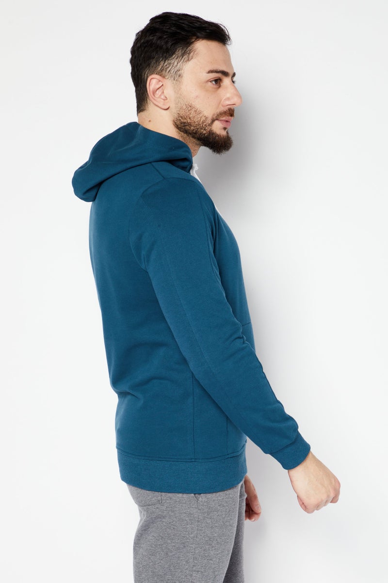 Nordland سويت شيرت هودي رياضي للرجال مناسب في الهواء الطلق، أزرق مائل إلى الأخضر - Image 4