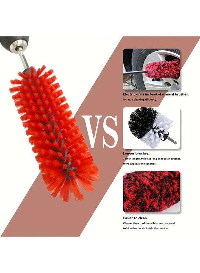 Extended Reach Drill Brush Head Blue High Quality Dense Bristle Cleaning Tool - Image 3
